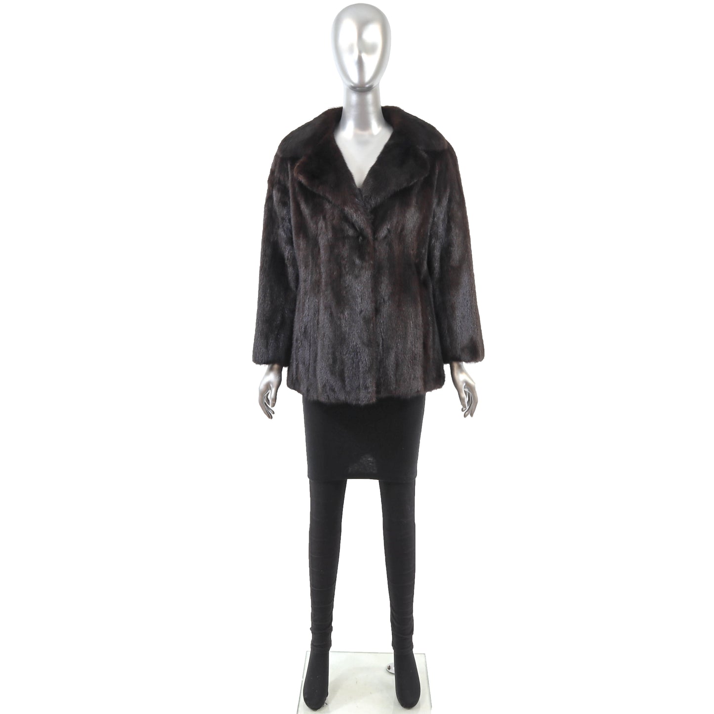 Dark Brown Mink Jacket- Size S