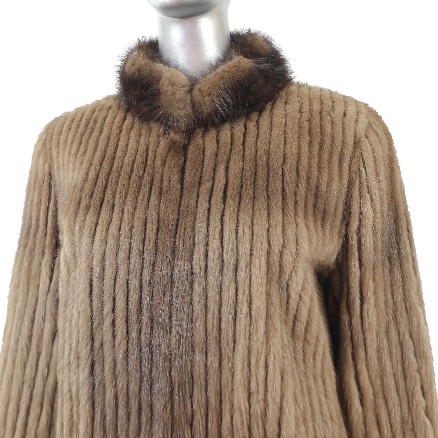 Light Brown Corded Mink Jacket- Size M