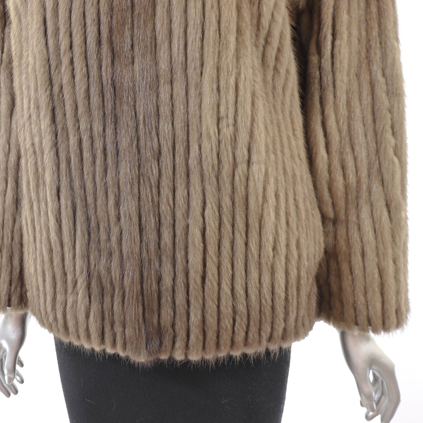 Light Brown Corded Mink Jacket- Size M