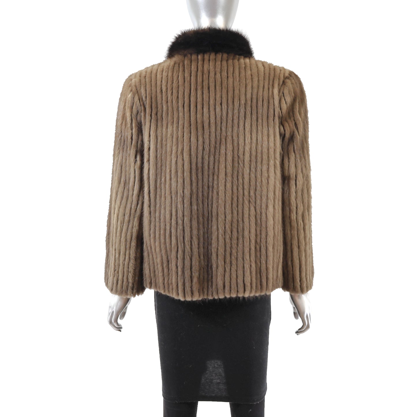 Light Brown Corded Mink Jacket- Size M
