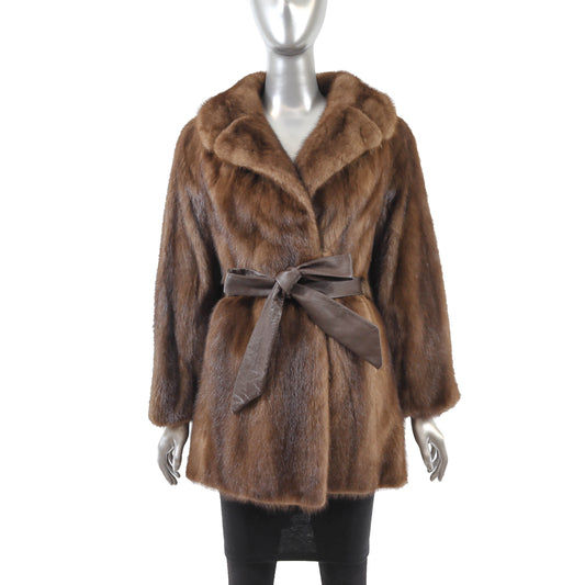 Brown Mink Jacket- Size M