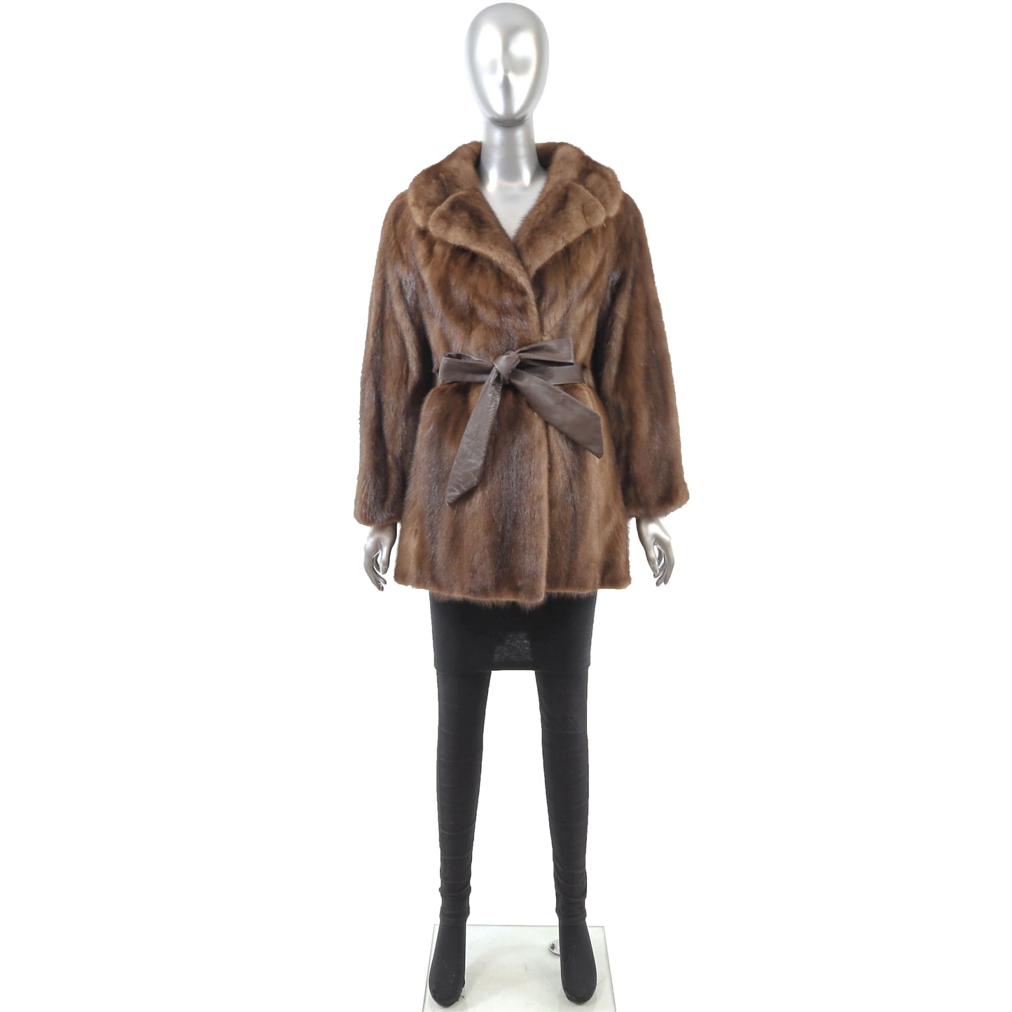 Brown Mink Jacket- Size M