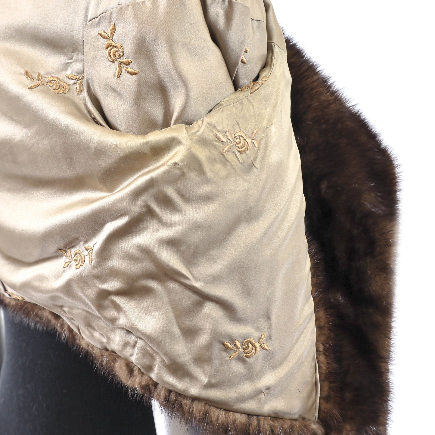 Brown Mink Bolero Jacket- Size XS