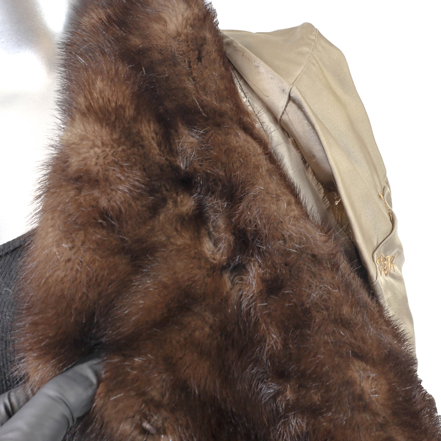 Brown Mink Bolero Jacket- Size XS