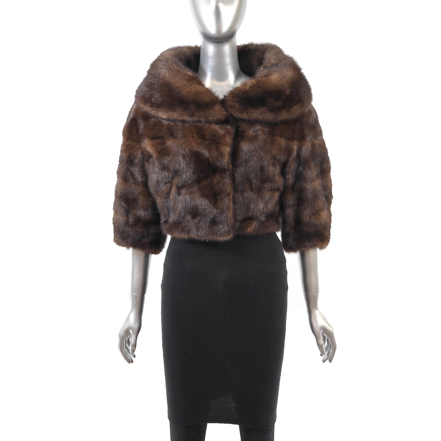 Brown Mink Bolero Jacket- Size XS