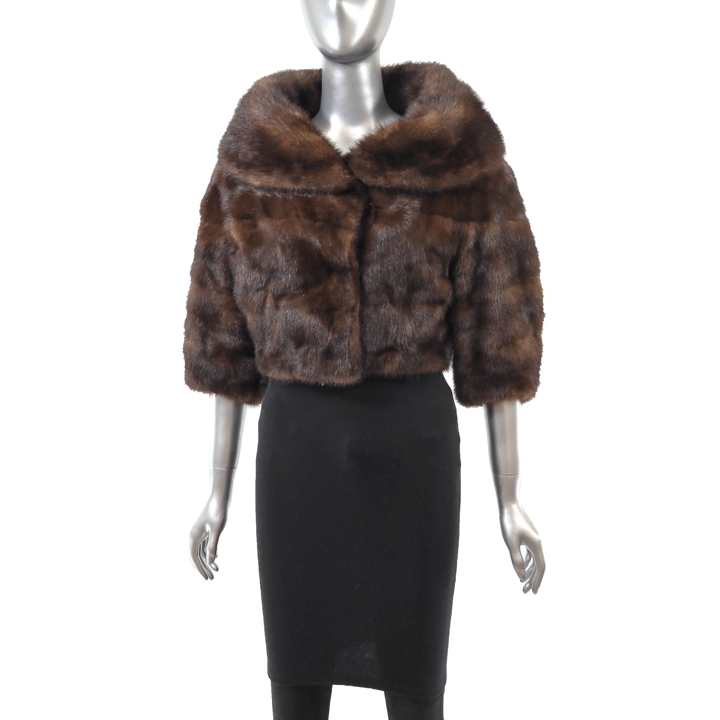 Brown Mink Bolero Jacket- Size XS