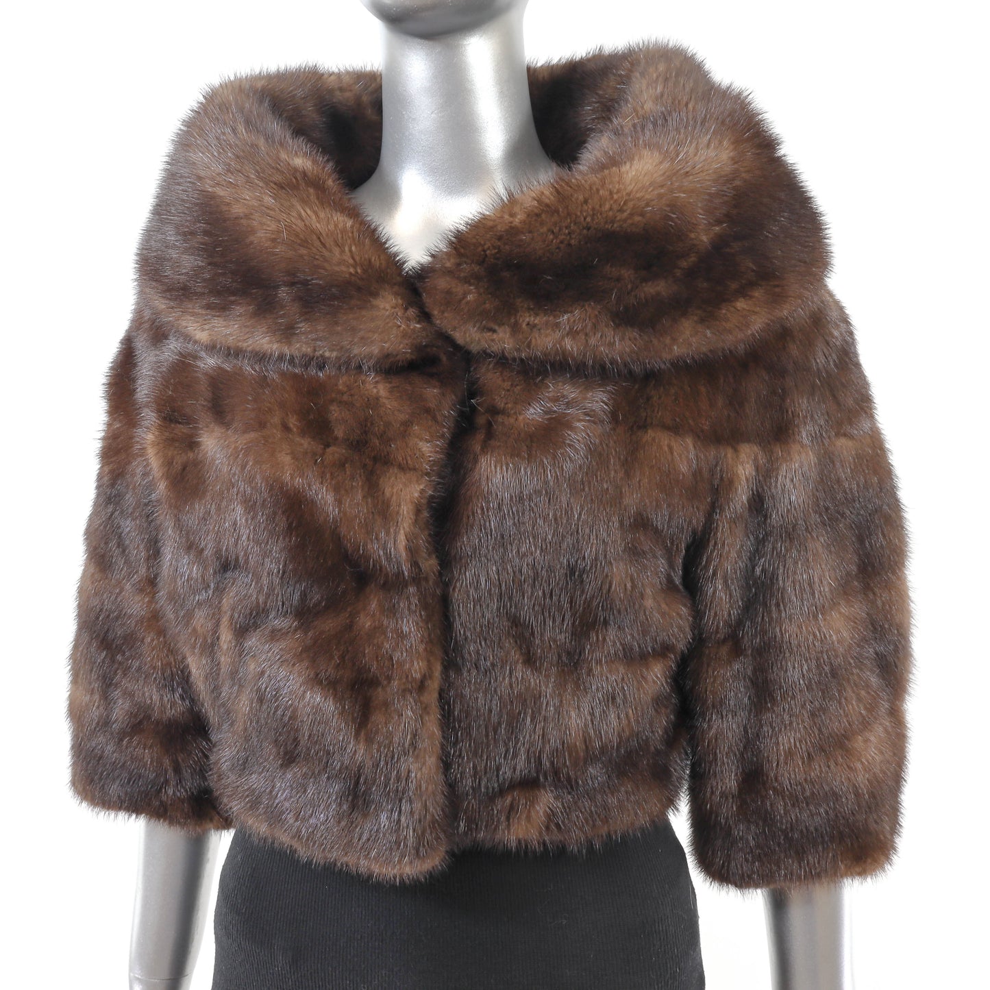 Brown Mink Bolero Jacket- Size XS