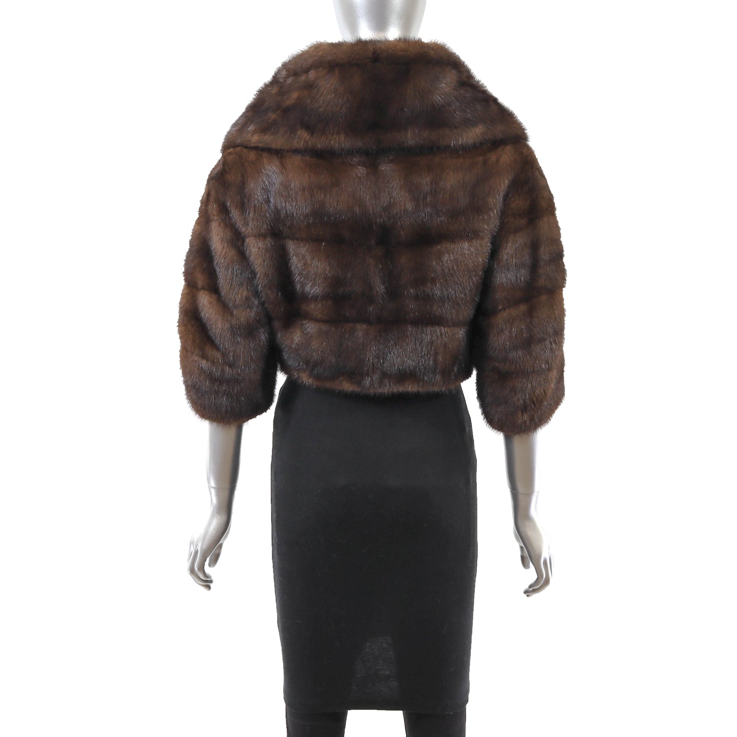 Brown Mink Bolero Jacket- Size XS