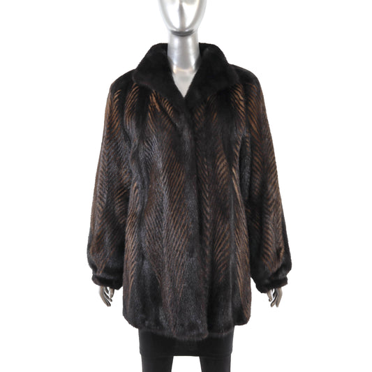 Brown Mink Jacket- Size M