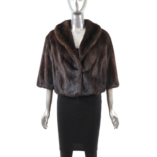 Brown Mink Bolero Jacket- Size M