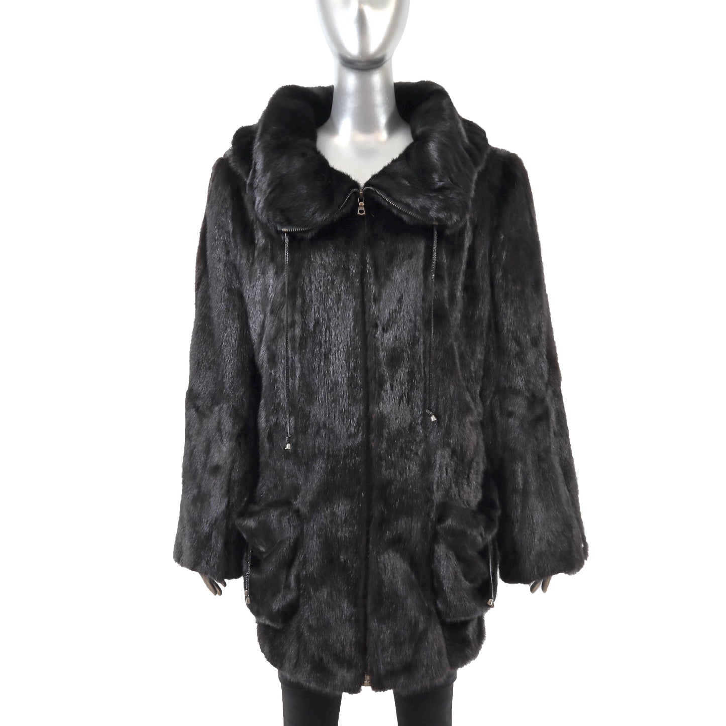 Maximilian Black Mink Jacket- Size XL