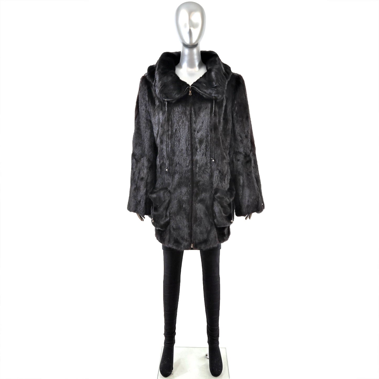 Maximilian Black Mink Jacket- Size XL