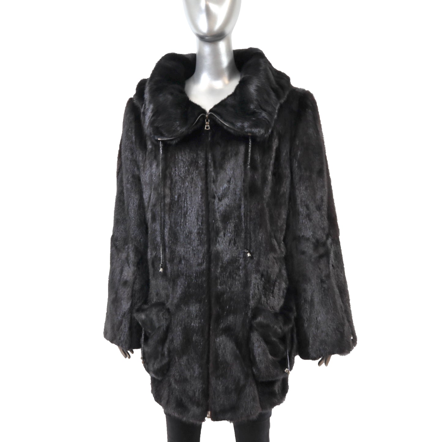 Maximilian Black Mink Jacket- Size XL