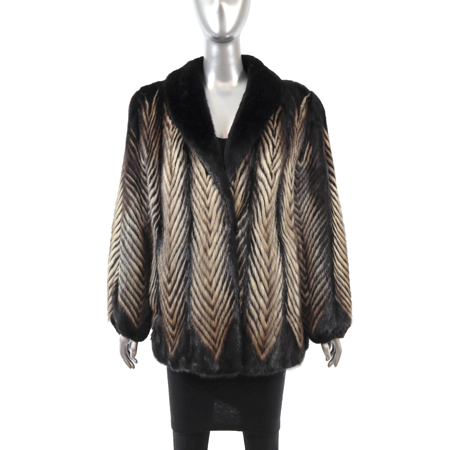 Mink Chevron Design Jacket- Size L