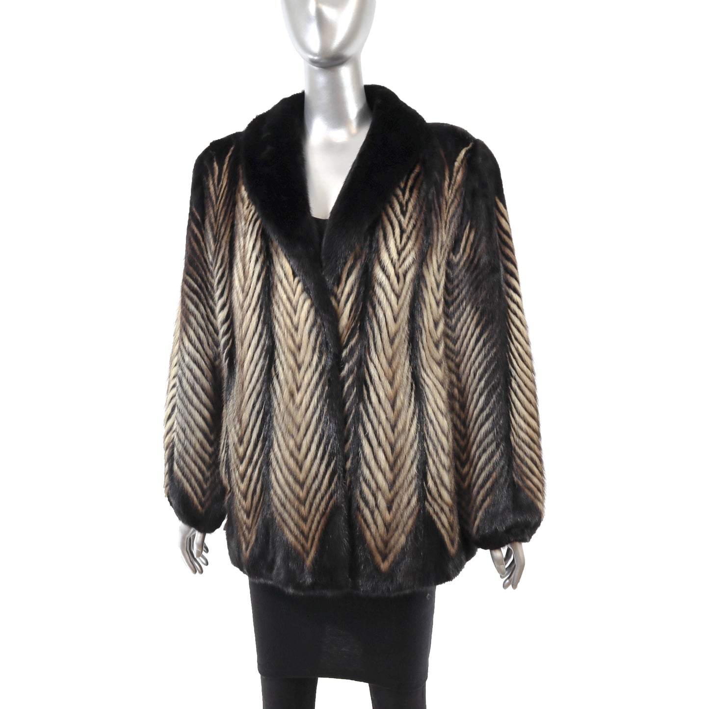 Mink Chevron Design Jacket- Size L