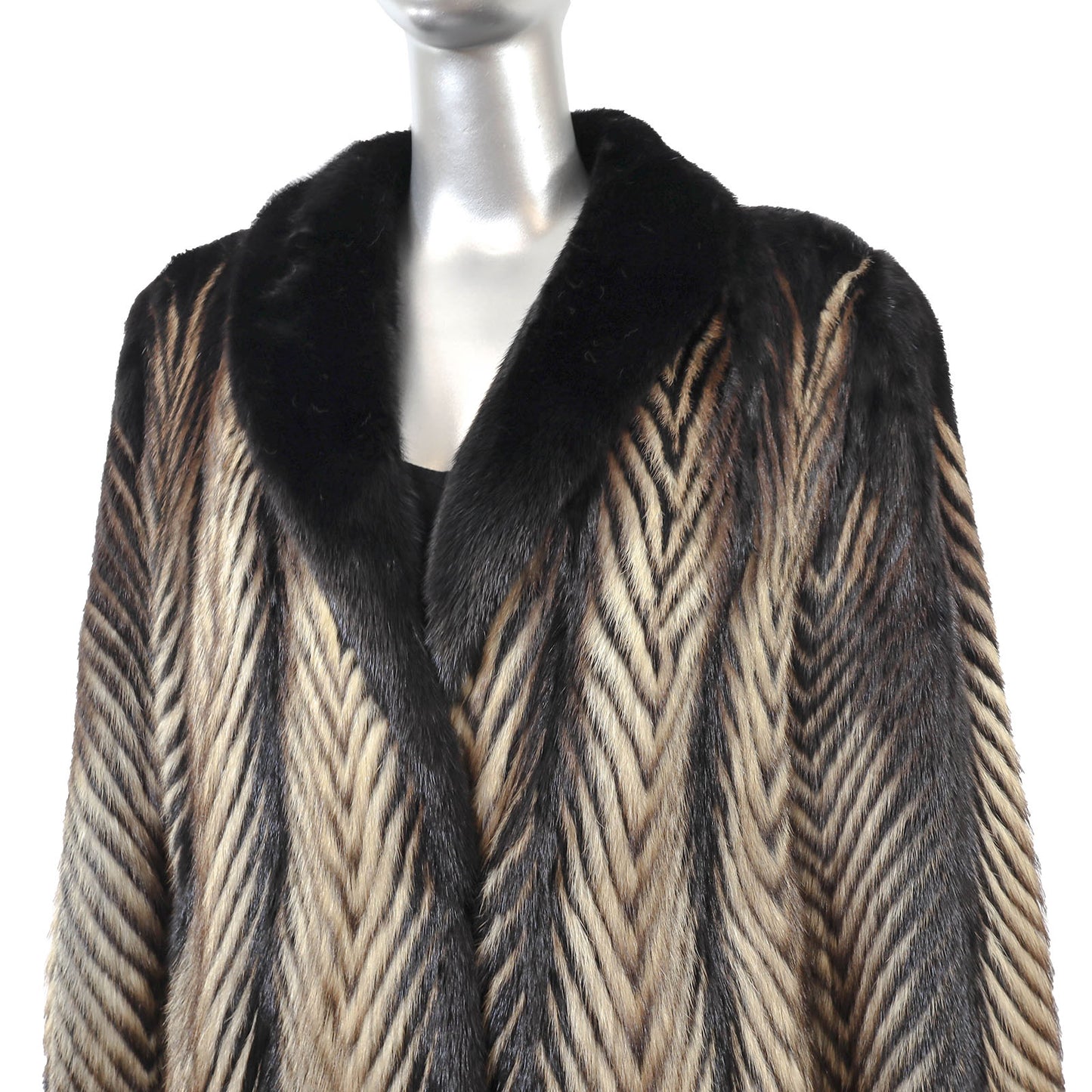 Mink Chevron Design Jacket- Size L