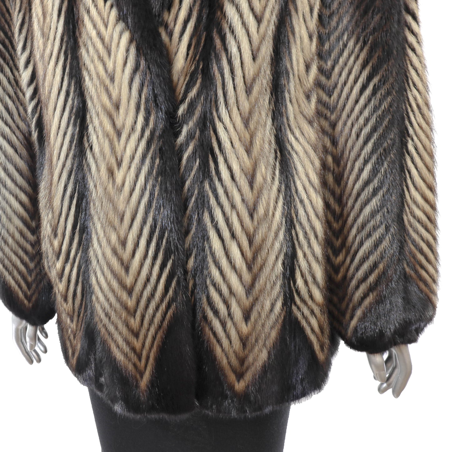 Mink Chevron Design Jacket- Size L