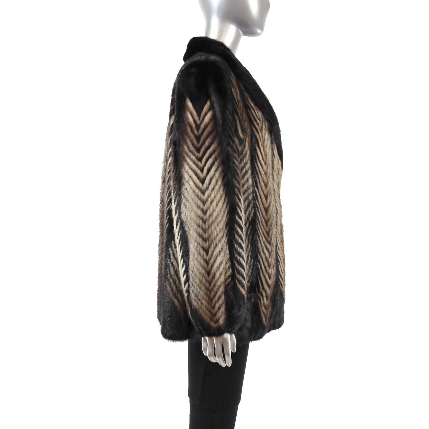 Mink Chevron Design Jacket- Size L