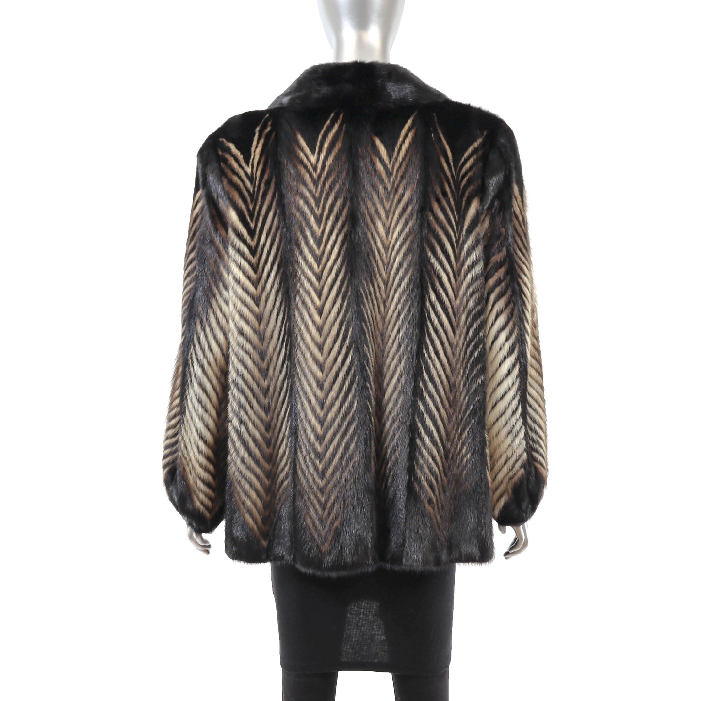 Mink Chevron Design Jacket- Size L
