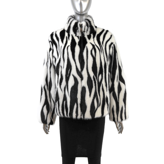 Black and White Mink Jacket- Size S-M