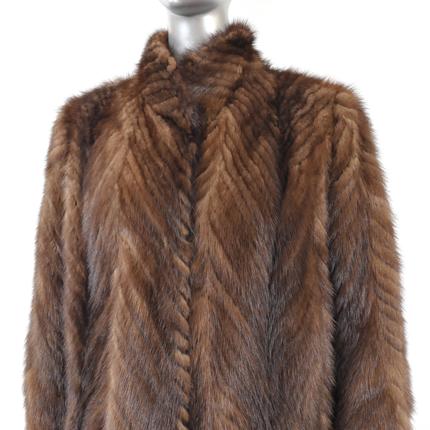 Brown Section Mink Jacket- Size M
