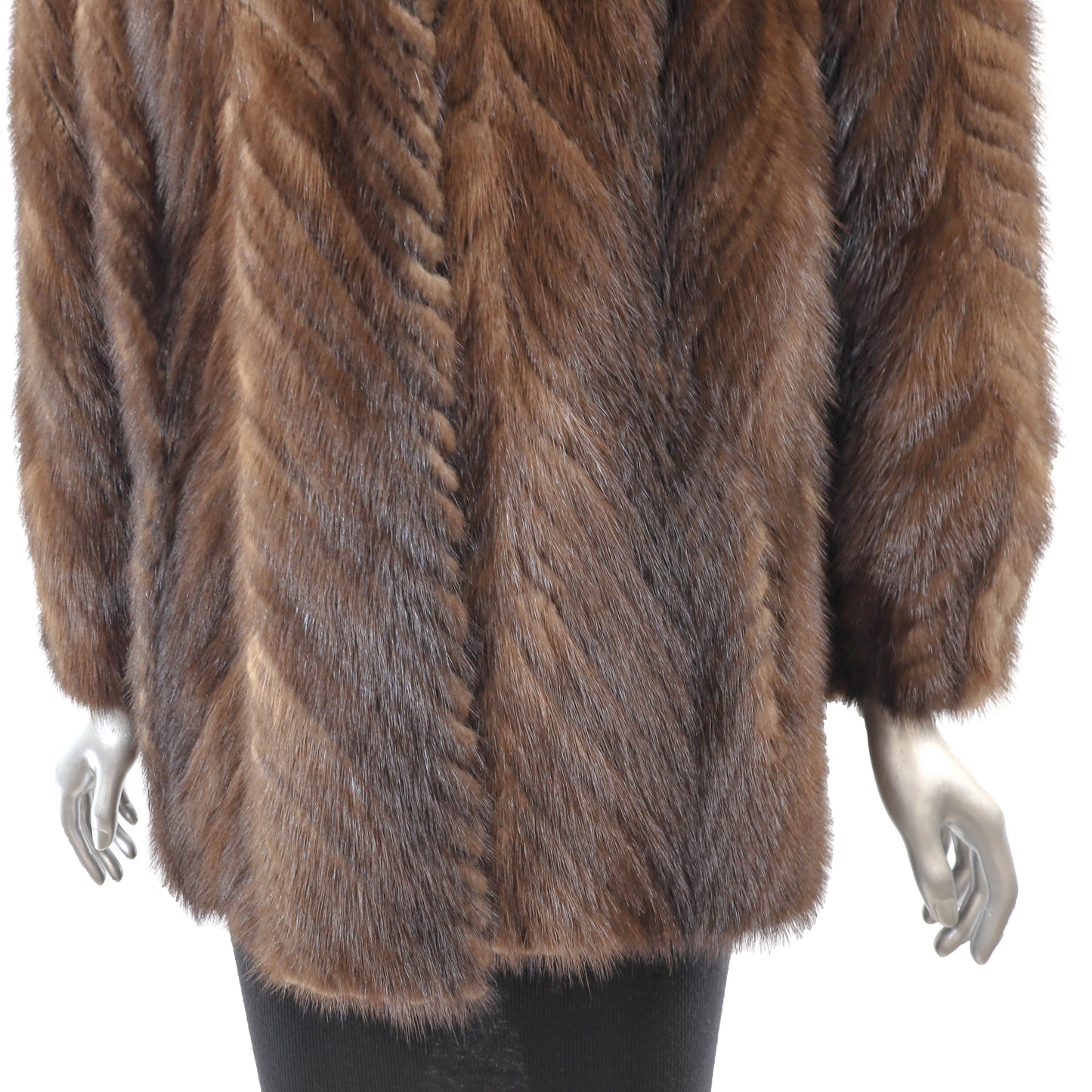 Brown Section Mink Jacket- Size M
