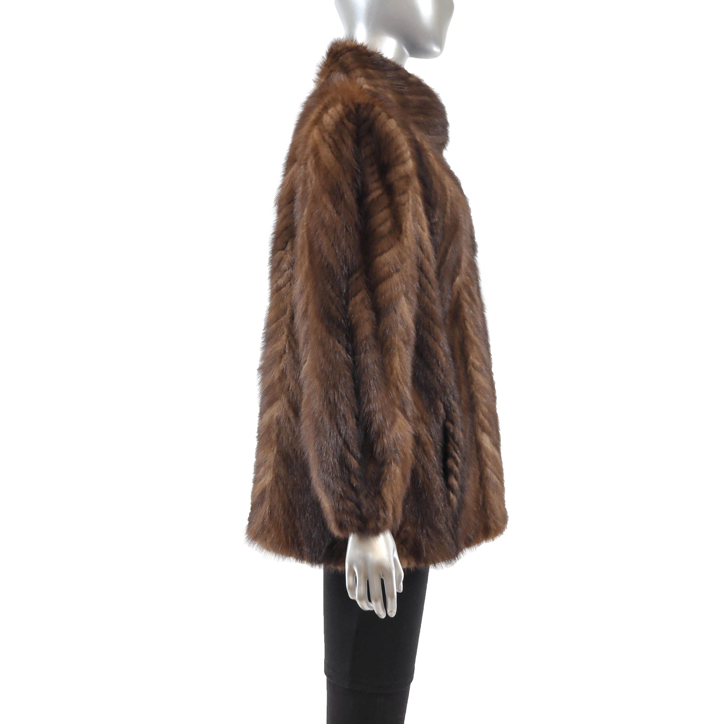 Brown Section Mink Jacket- Size M