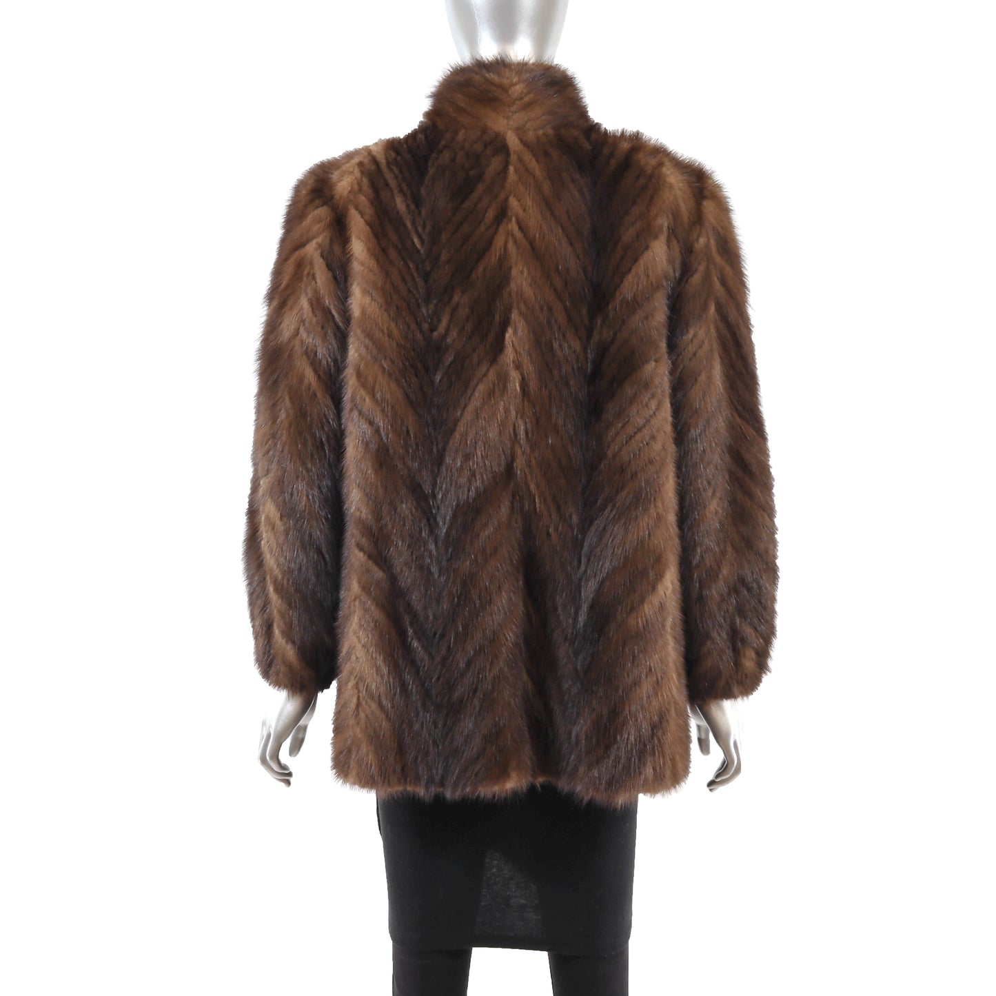 Brown Section Mink Jacket- Size M