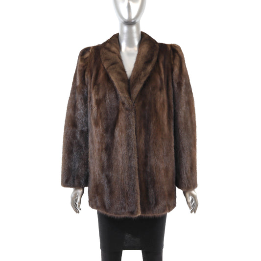 Brown Mink Jacket- Size M