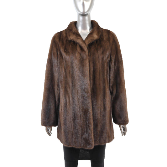 Brown Mink Jacket- Size M