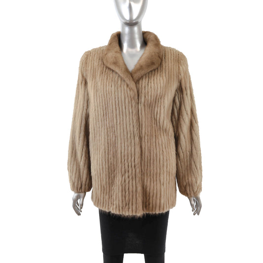 Pastel Corded Mink Jacket- Size M