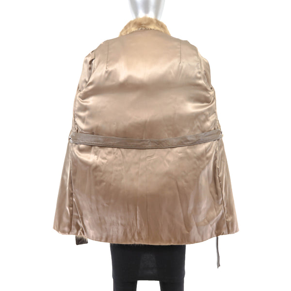 Autumn Haze Mink Jacket with Leather Insert- Size S