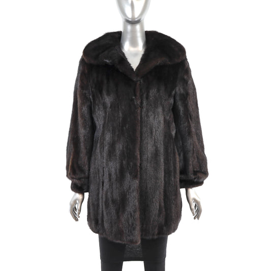 Dark Brown Mink Jacket- Size M