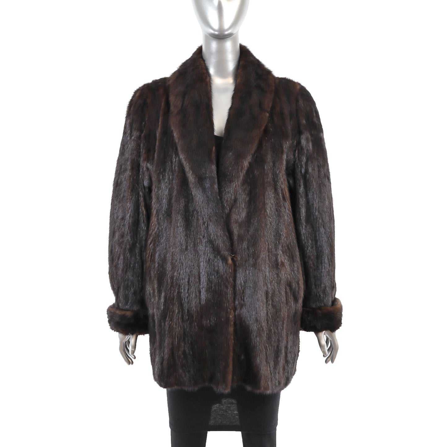 Dark Brown Mink Jacket - Size M