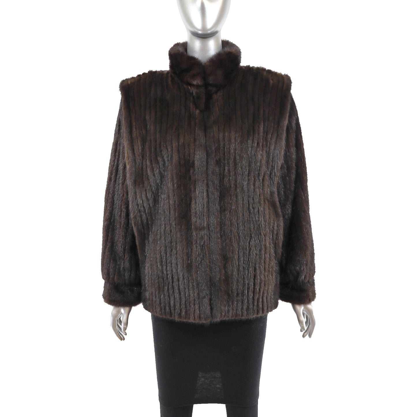 Dark Brown Mink Corded Jacket- Size M