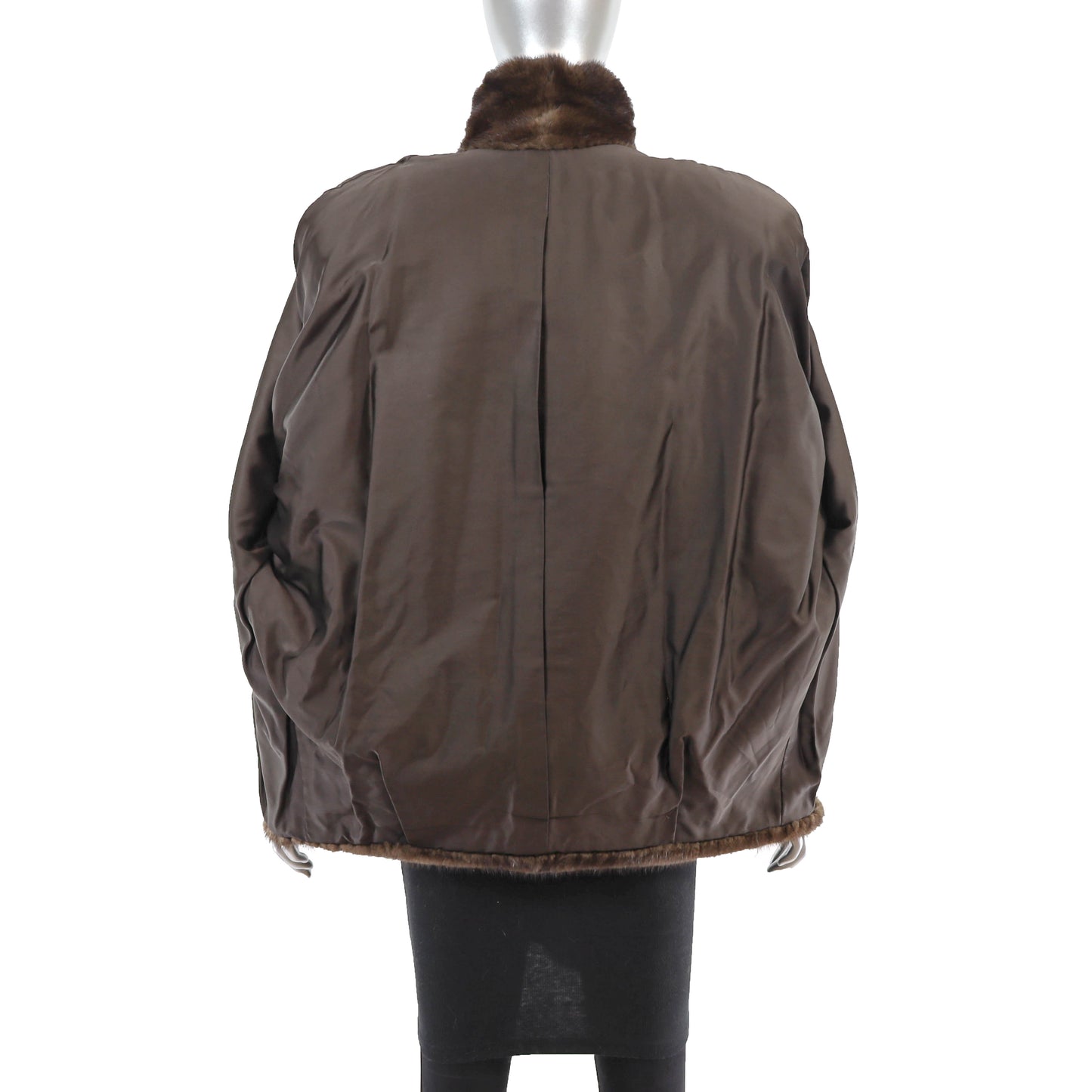 Brown Directional Mink Jacket- Size M