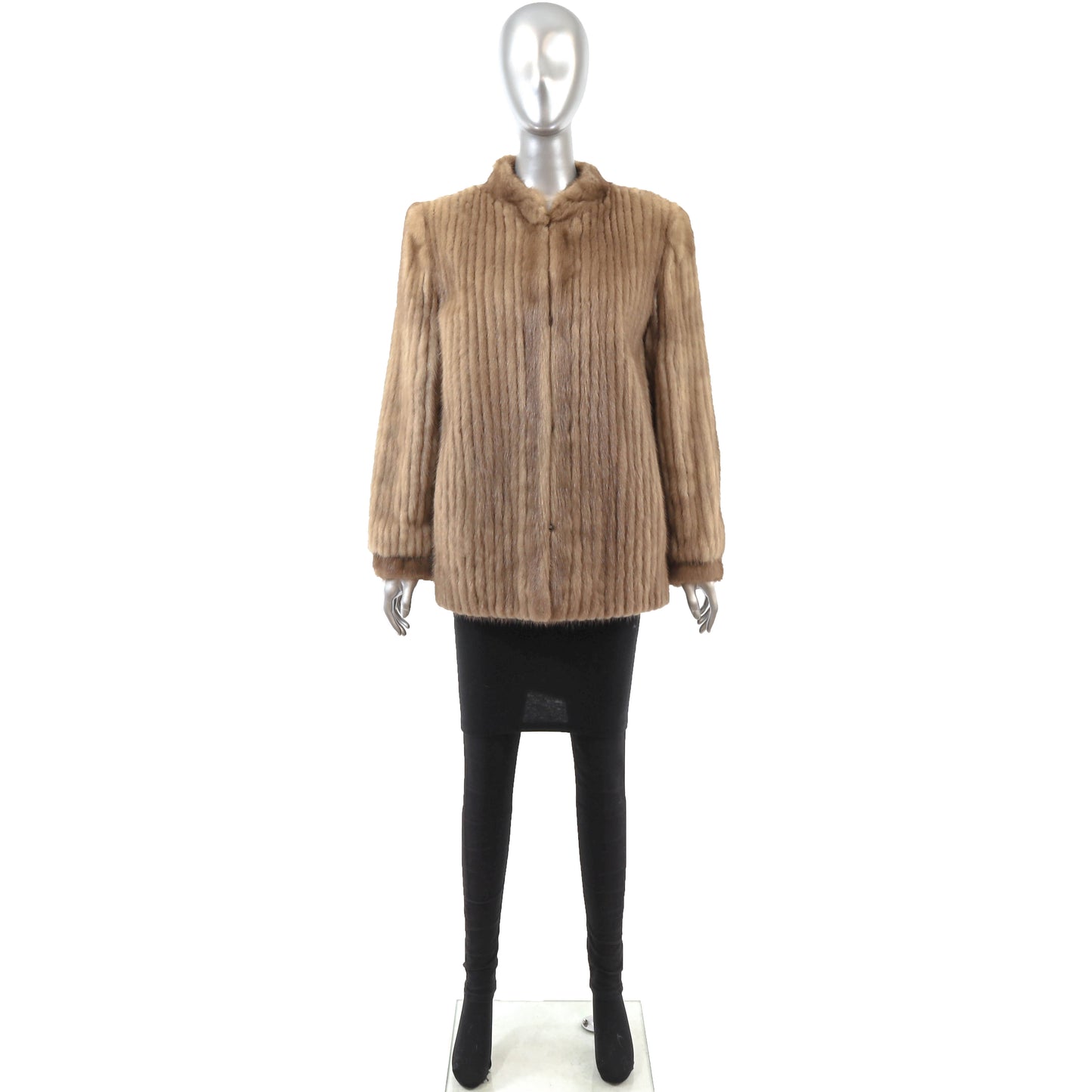Light Brown Corded Mink Jacket- Size M