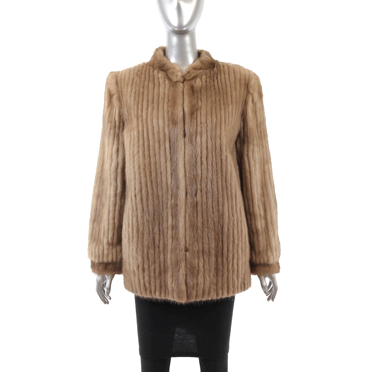 Light Brown Corded Mink Jacket- Size M