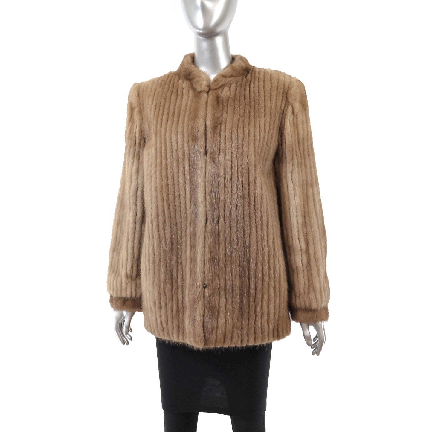 Light Brown Corded Mink Jacket- Size M