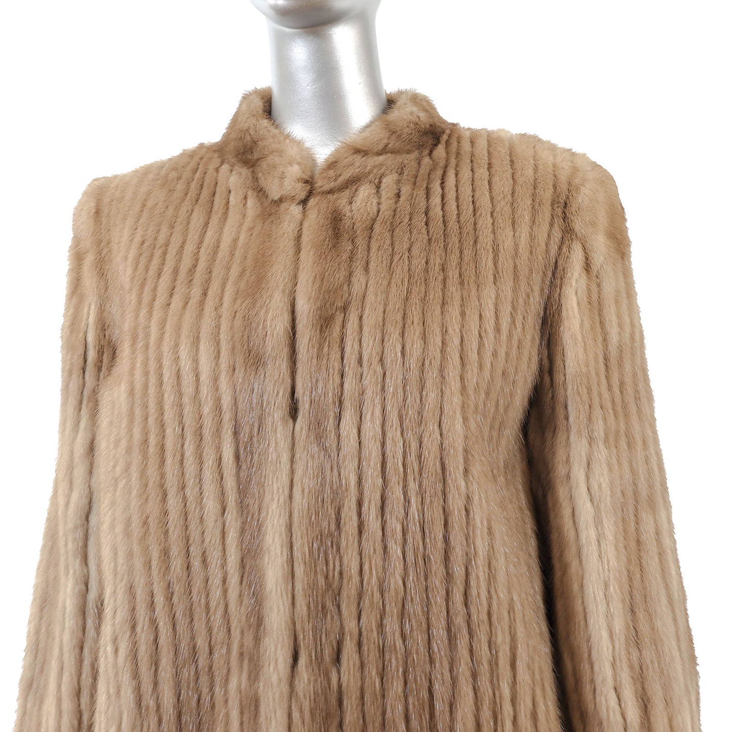 Light Brown Corded Mink Jacket- Size M