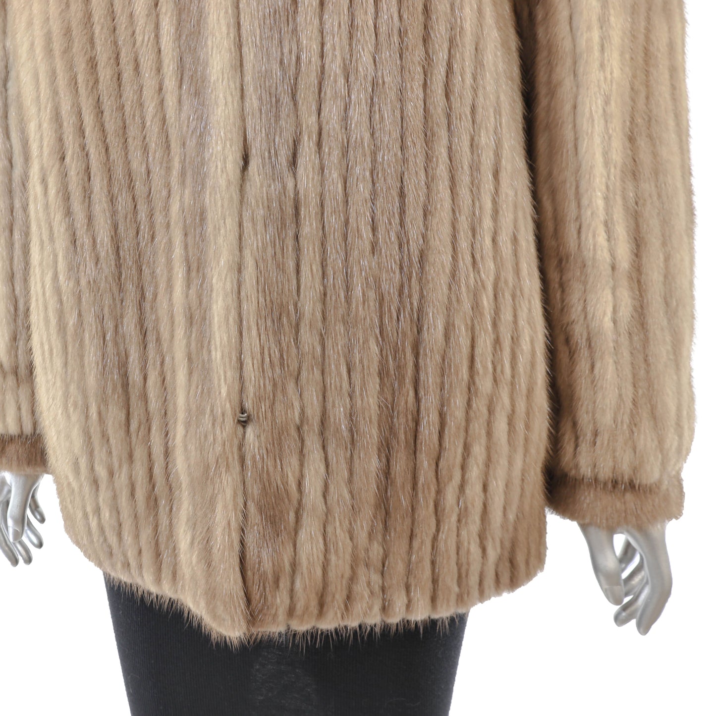 Light Brown Corded Mink Jacket- Size M