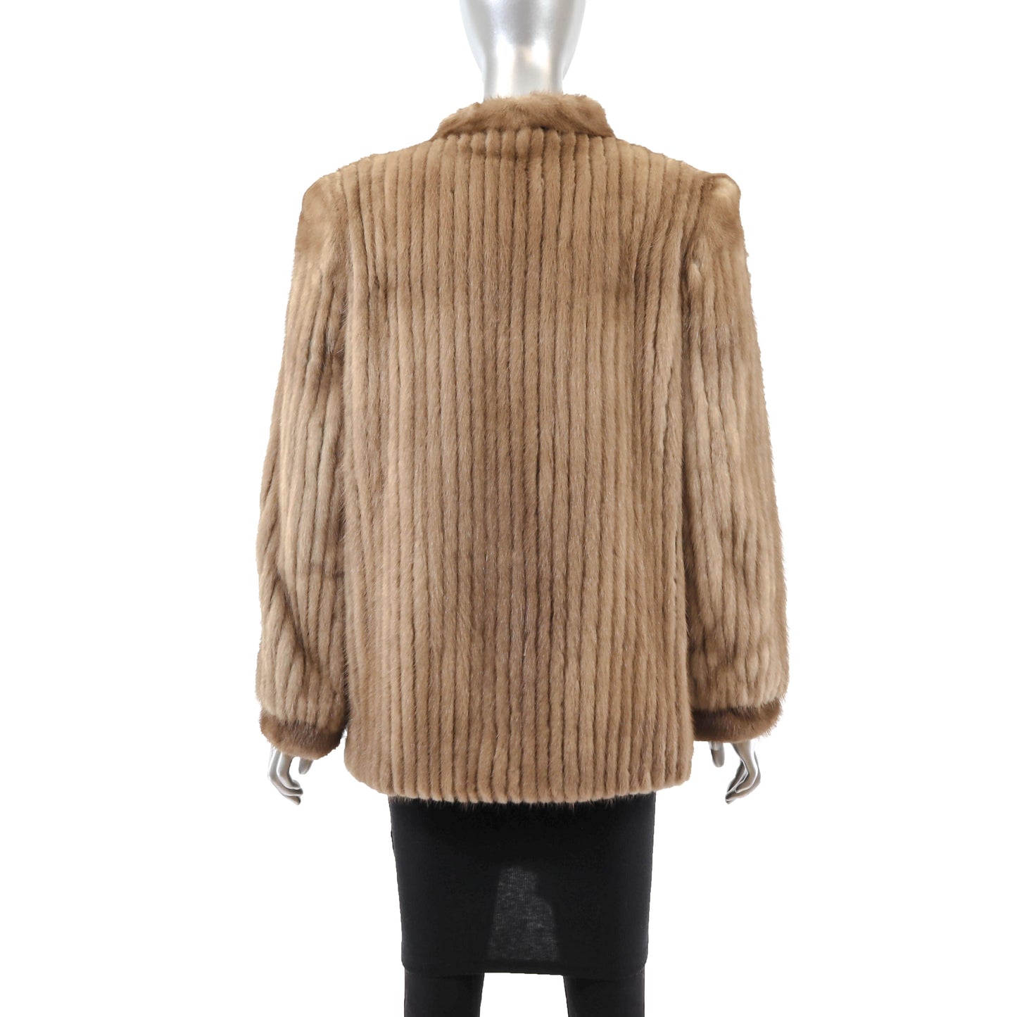 Light Brown Corded Mink Jacket- Size M