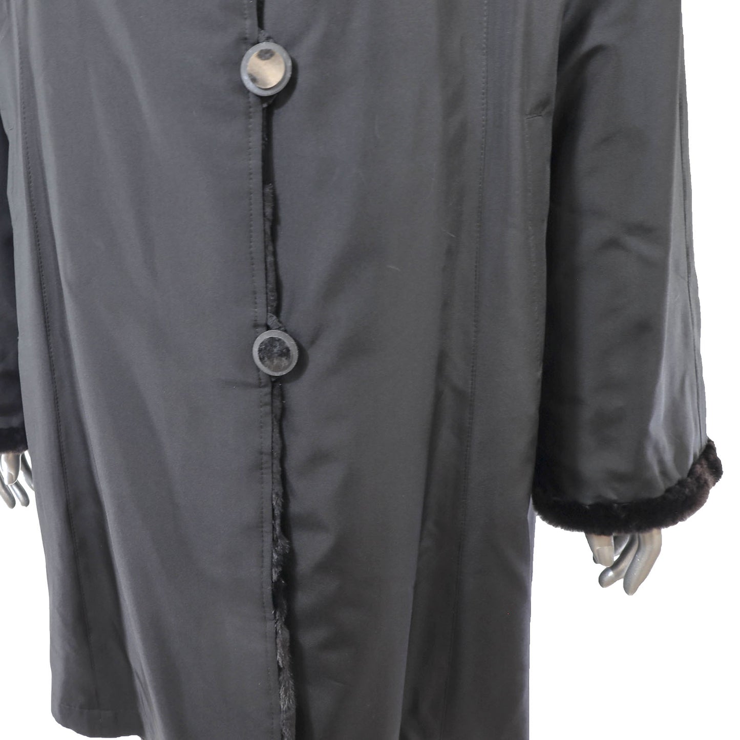 Sheared Mink Stroller with Chinchilla Collar- Size XL
