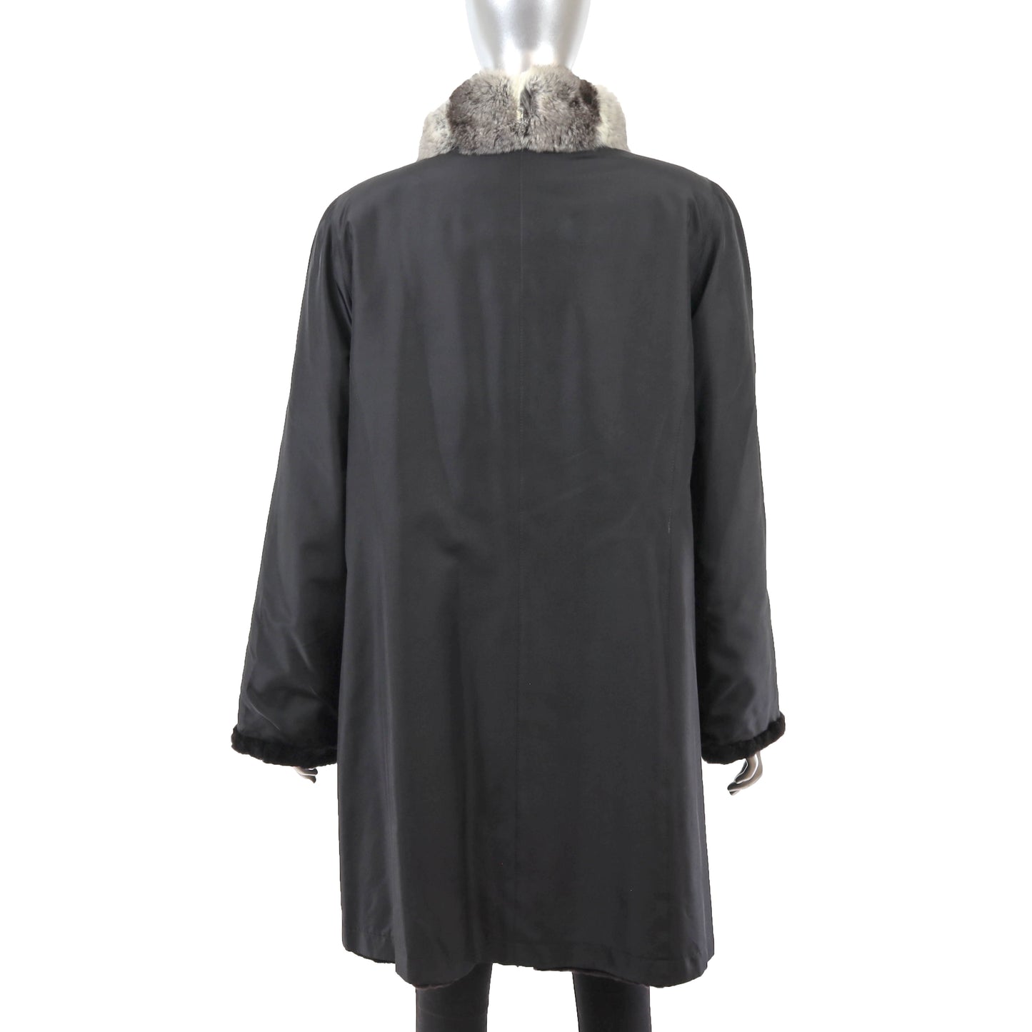 Sheared Mink Stroller with Chinchilla Collar- Size XL