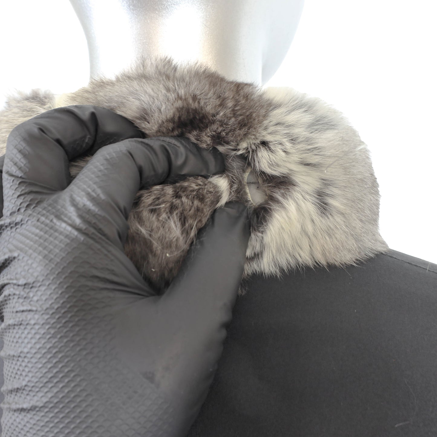 Sheared Mink Stroller with Chinchilla Collar- Size XL