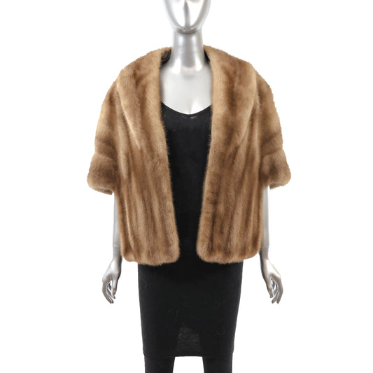 Light Brown Mink Stole- Size Free