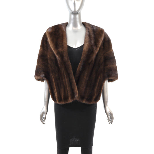 Brown Mink Stole- Size Free