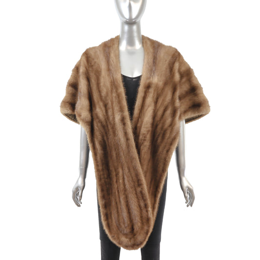 Light Brown Mink Stole- Size Free