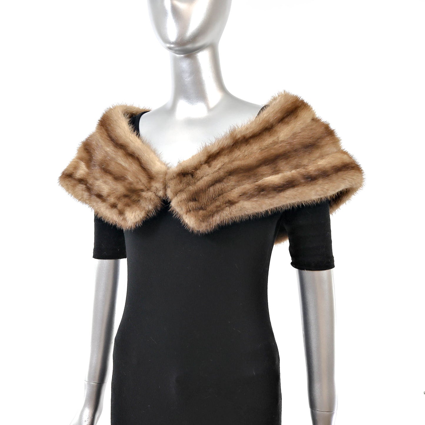 Light Brown Mink Stole- Size S