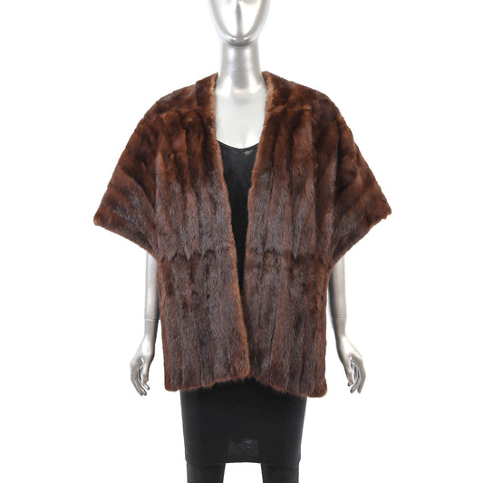 Brown Mink Stole- Size Free